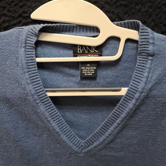 Jos A Bank Mens Sweater Gray Size XL 100% Pima Cotton Pullover Long Sleeve - Picture 8 of 12